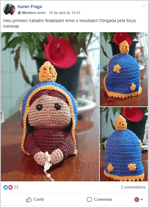 Amigurumi de Nossa Senhora da Aparecida