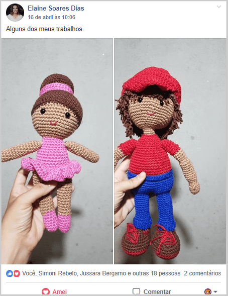Amigurumi bailarina e menino